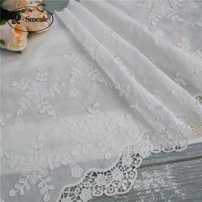 High Quality Water Ice Flower Cotton Cloth Embroidery Lace Skirt Long Fashion Clothing Width 35 Cm RS529 | Дом и сад