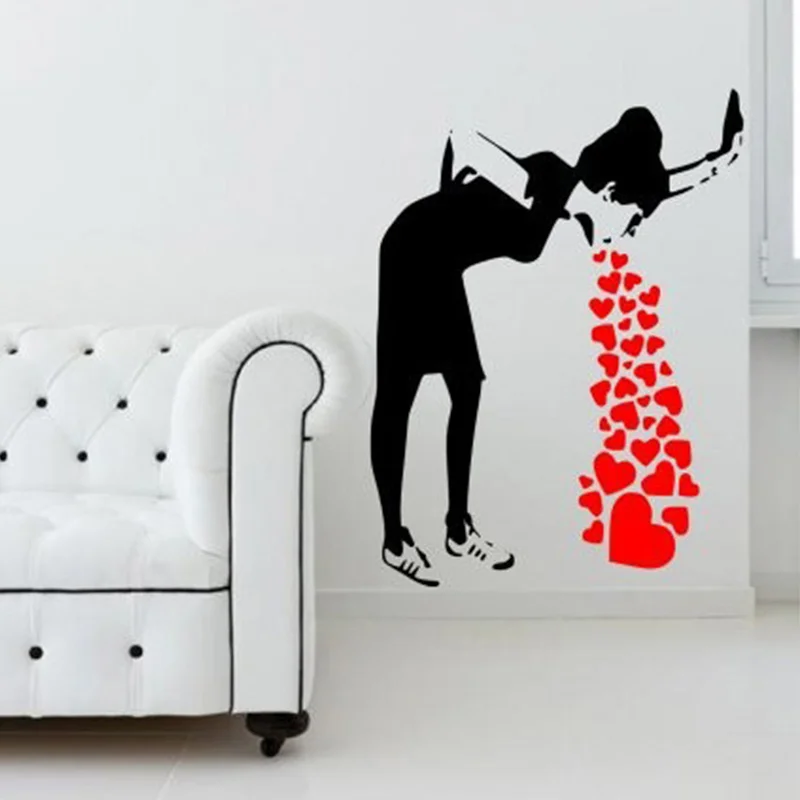 Граффити Бэнкси любовь знаковая настенная наклейка и настенные Стикеры для