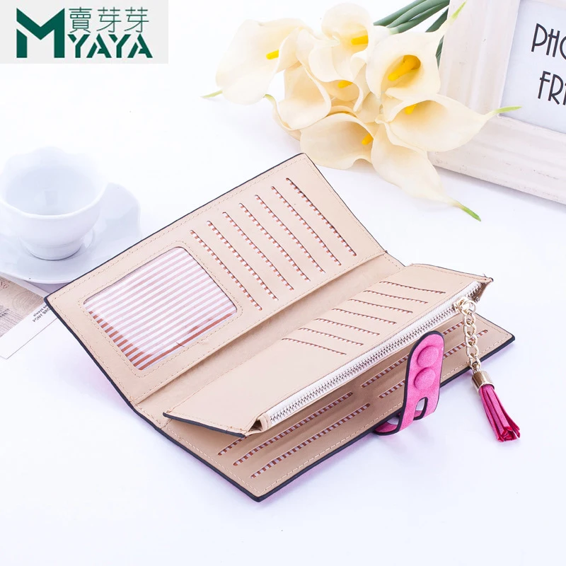 Роскошный брендовый дизайнерский длинный клатч 2019 Женский кошелек кожаный на