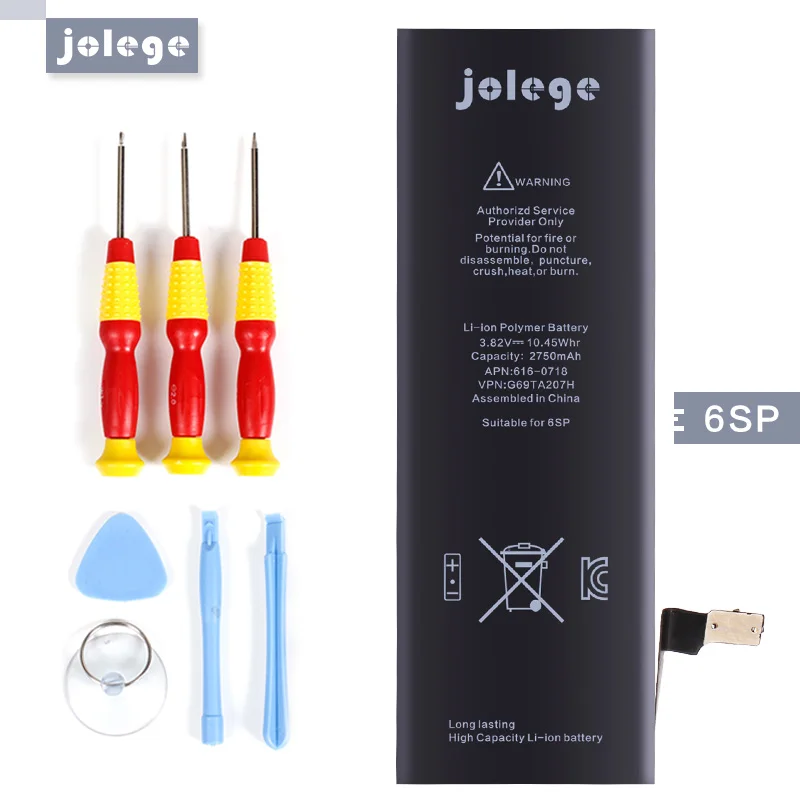 Jolege 5 шт. перезаряжаемый аккумулятор для iPhone 6splus замены батареи iphone 3.82 В 2750 мАч