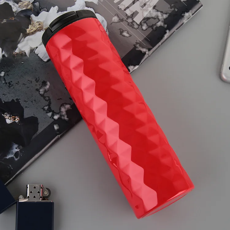 2018 новый черный ромбовидный термос бутылка для чая Термочашка кофейные кружки