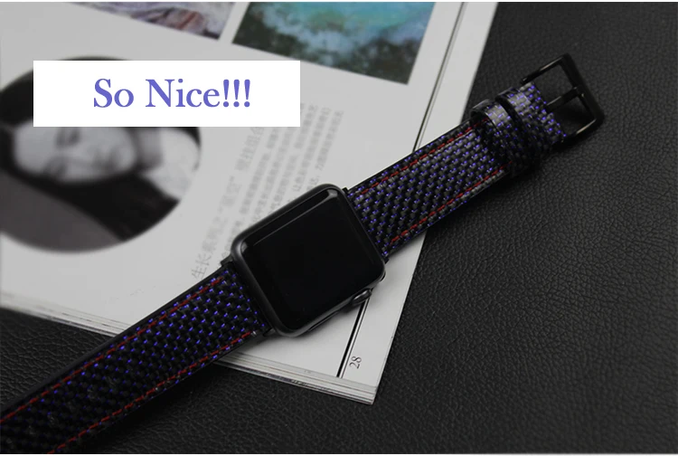 Для Apple Watch Series 4 Band настоящий углепластиковый футляр для часов Ремешки для Apple Watch Series 1 2 3 iWatch 38-4 мм мужской браслет на запястье