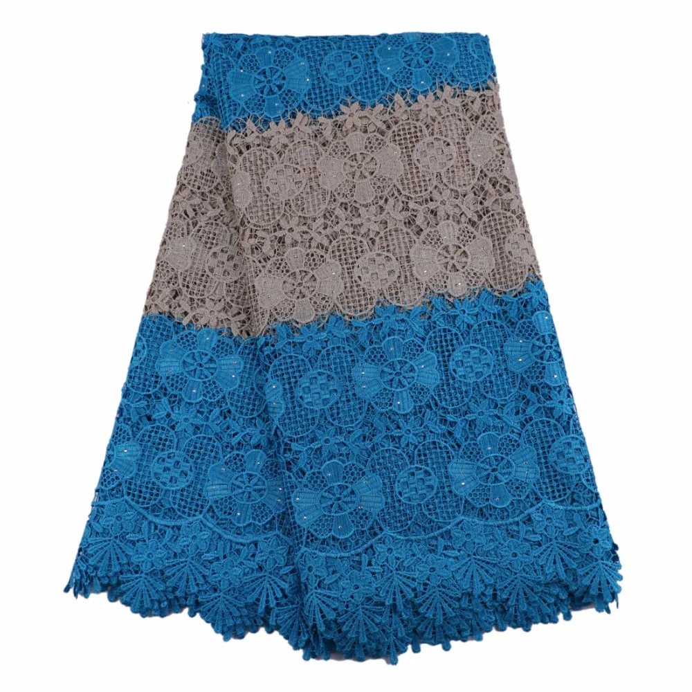 Гипюр кружевной ткани в глубокий розовый и серый двойной цвет 5 ярдов/шт для шитья