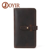 joyir 2018 new wallet men genuine leather men wallets hasp long card holder passport cover travel wallet male pen pocket 2052