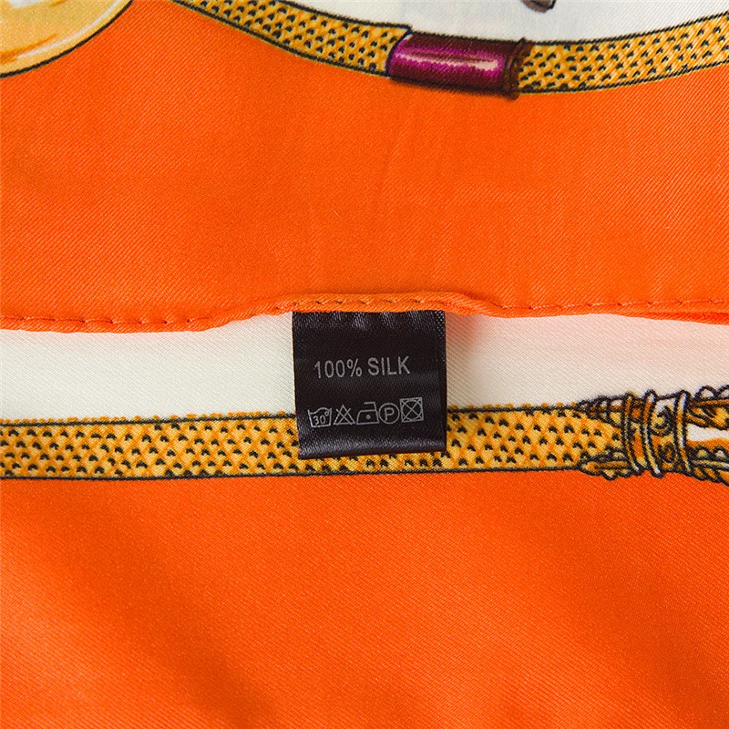 Шелковый женский шарф осень 2018 модный платок роскошный дизайн Европейский с