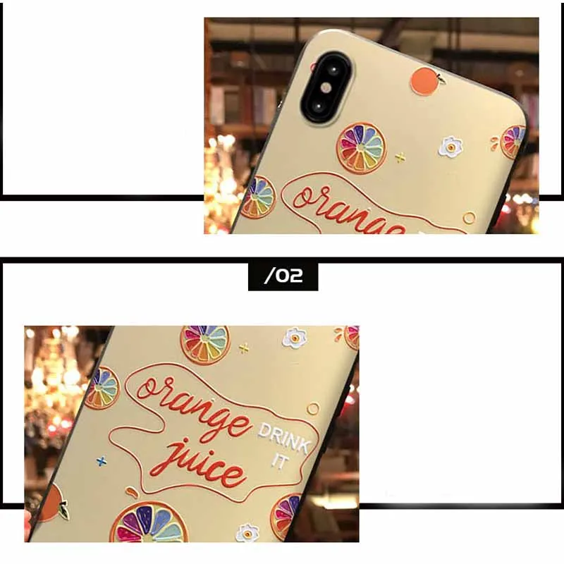 JIBAN For Samsung S10plus Note9 S8 Cover 3D Painted Embossed Fruit Phone Cases XiaoMi 9 8se Mix3 Mix2 Mix2s 6x 5s Wholesale |