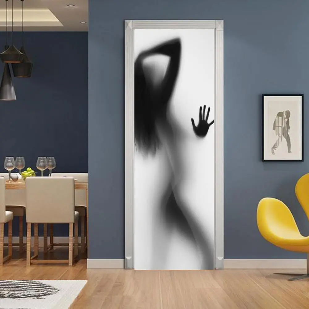 Привлекательный 3D плакат из ПВХ для женщин водостойкая наклейка на всю дверь