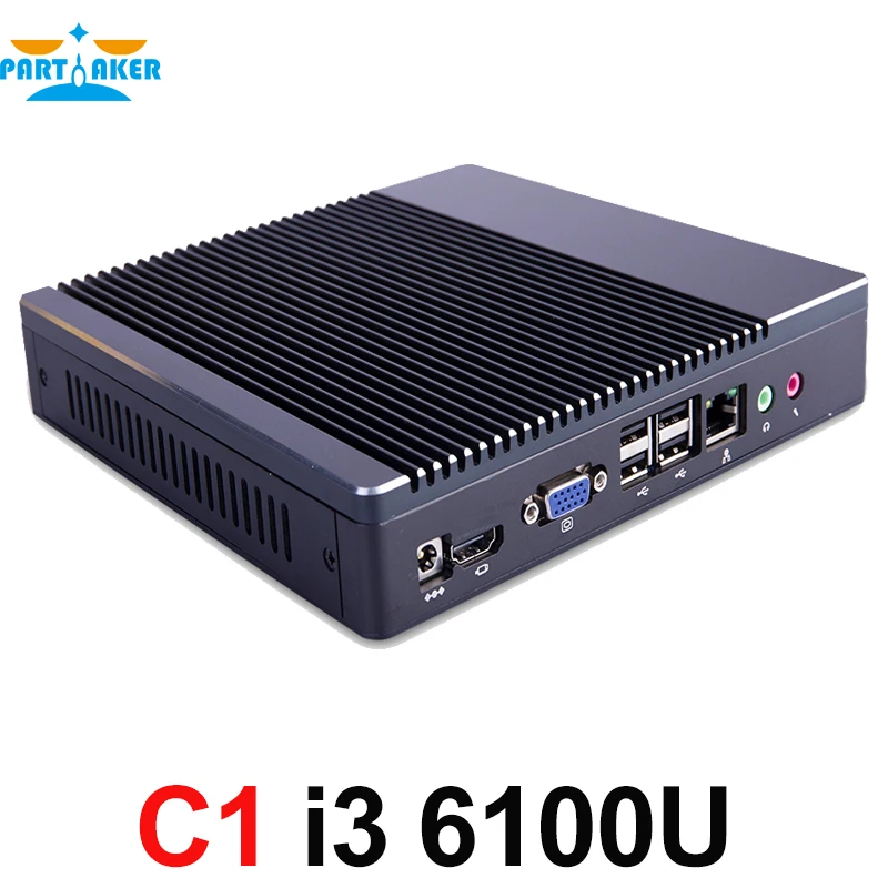 Причастником Мини ПК Windows 10 микро компьютер безвентиляторный DDR3 с Intel Core i3 6100U WiFi