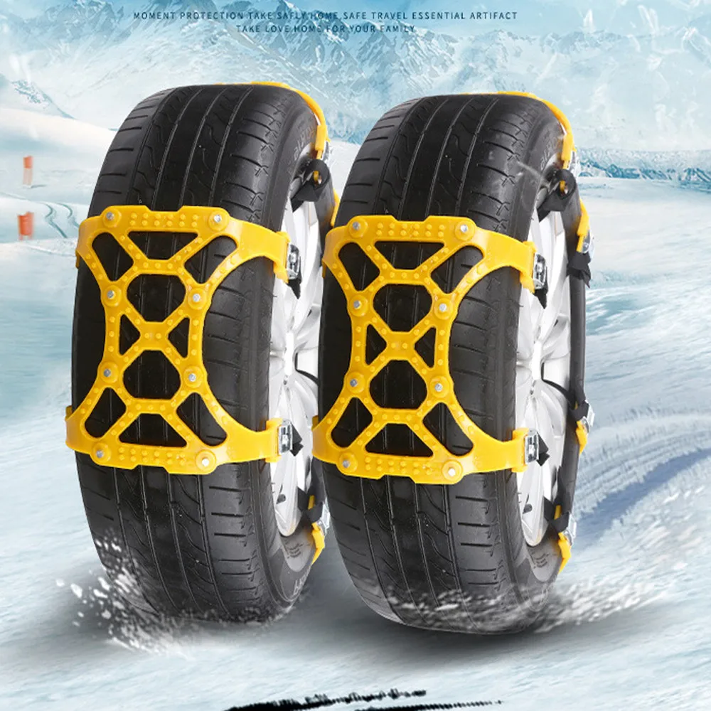 Цвет: желтый Автомобильный-Стайлинг CARPRIE шипы 1 шт. Простая установка простой зимний грузовик автомобиль снег цепь шины Противоскользящий ремень 8D1124 Прямая поставка - Название цвета: Цвет: желтый