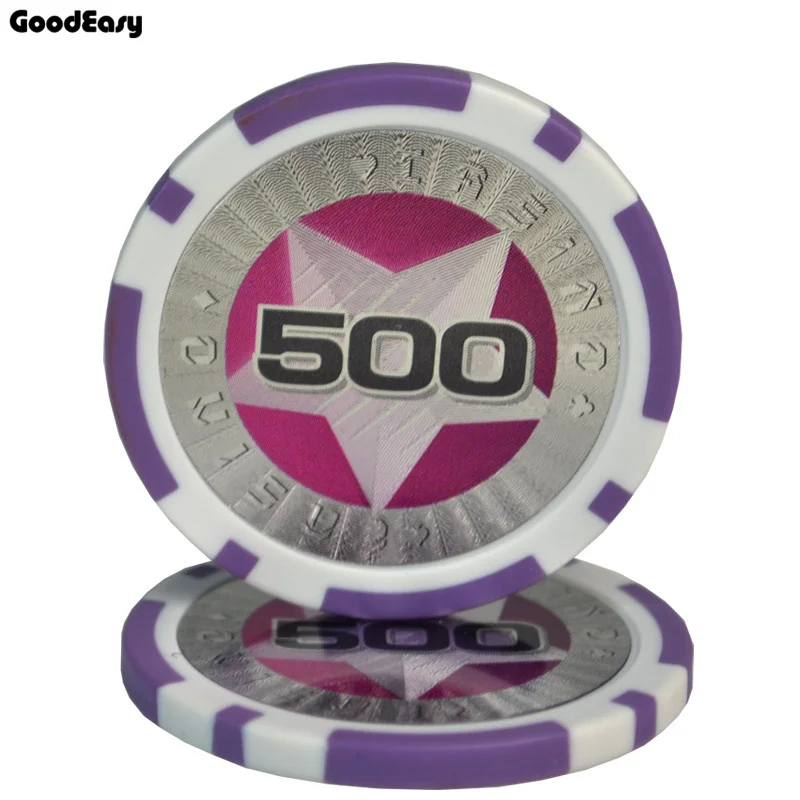 5 шт./компл. Лидер продаж мульти-col 11,5g из АБС-пластика/железо Casino Chips в форме фишек Казино холдем Монте Карло для покера фишек казино аксессуары - Цвет: 500