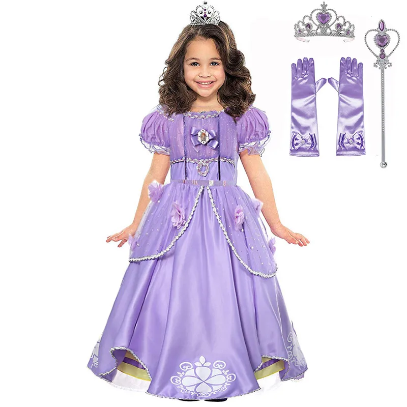Sofia Dress Set-1 PaMaBa/костюм Софии для девочек; Детские платья принцессы Софии для костюмированной вечеринки на Хэллоуин; Детская летняя одежда; вечерние платья - Цвет: Sofia Dress Set-1