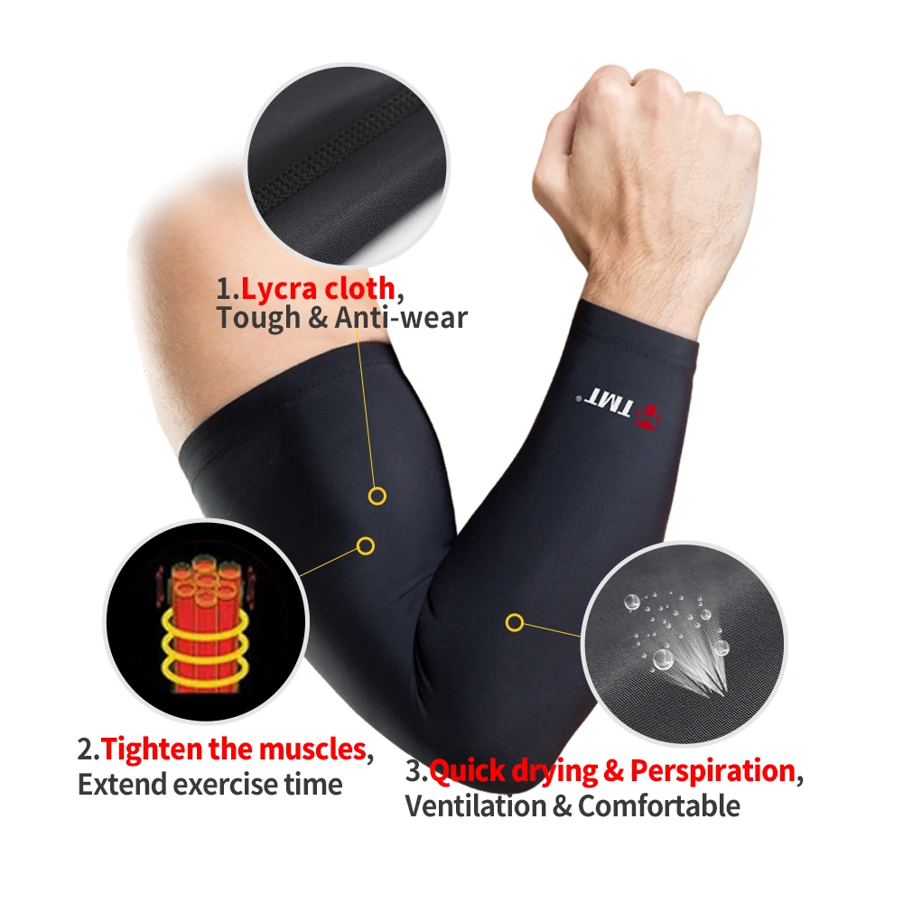 TMT Солнце Защиты мышц баскетбол рука рукав Подогреватели руку Протектор Колодки