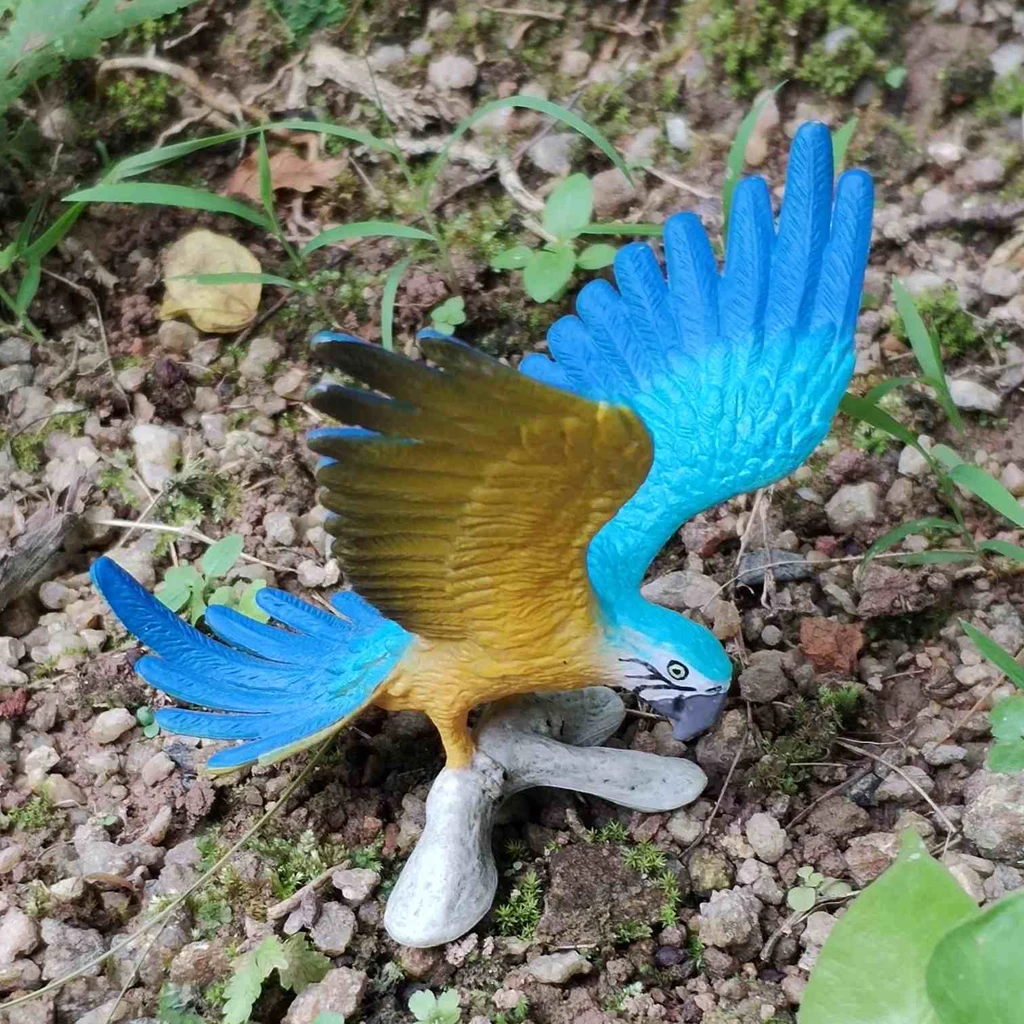 Macaw Фигурки птиц, Имитационные фигурки птиц, модели животных, игрушки для домашнего декора, миниатюрное украшение для сада в виде Феи, орнамент, подарки для детей - Цвет: Macaw