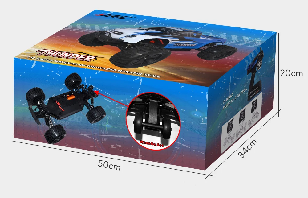 JJRC Q48 1/10 2,4 ГГц бесщеточный грузовик большая ножка внедорожный альпинистский автомобиль 70 км/ч 15 минут время гонок водонепроницаемый монстр грузовик