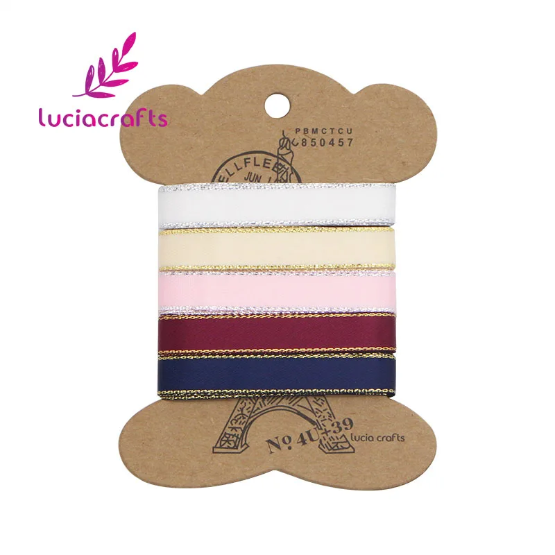 Mixed color 1 5y Распродажа! Lucia crafts 5 ярдов смешанные 5 цветов 10 мм атласные ленты с краем аксессуары для одежды DIY материалы ручной работы 040007091 - Цвет: Mixed color 1 5y