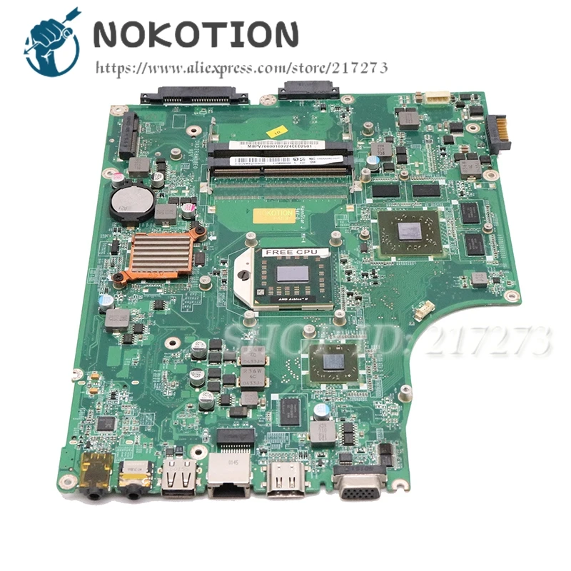 NOKOTION материнская плата для ноутбука acer ASPIRE 5553G материнская плата для ноутбука MBPV706001 MB. PV706.001 DA0ZR8MB8E0 HD5000 DDR3 Бесплатный процессор