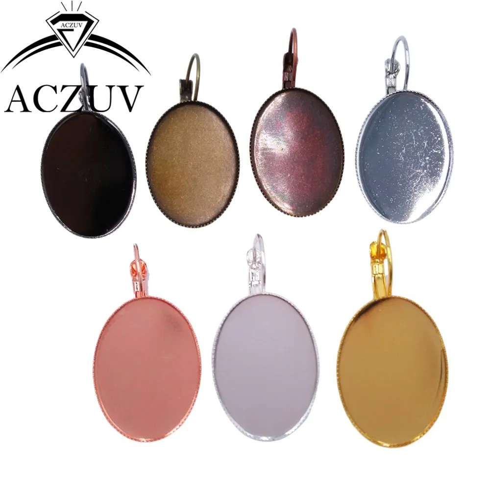 Опт левербэк пустые серьги ободок Овальные Кабошоны для зубов базовые настройки