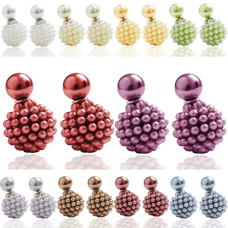 2016 Большие Горячие Продажи двойной жемчужина ювелирные изделия pendientes candy color