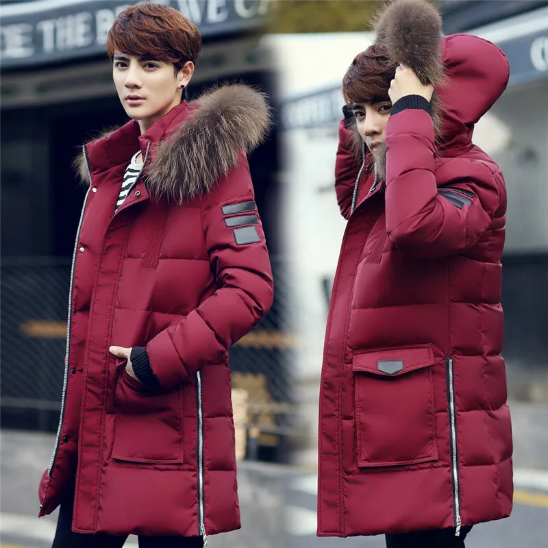 Мужская теплая парка средней длины Повседневная Водонепроницаемая куртка с