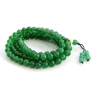 Европейский стиль редкий зеленый камень драгоценный тибетский буддийский 108