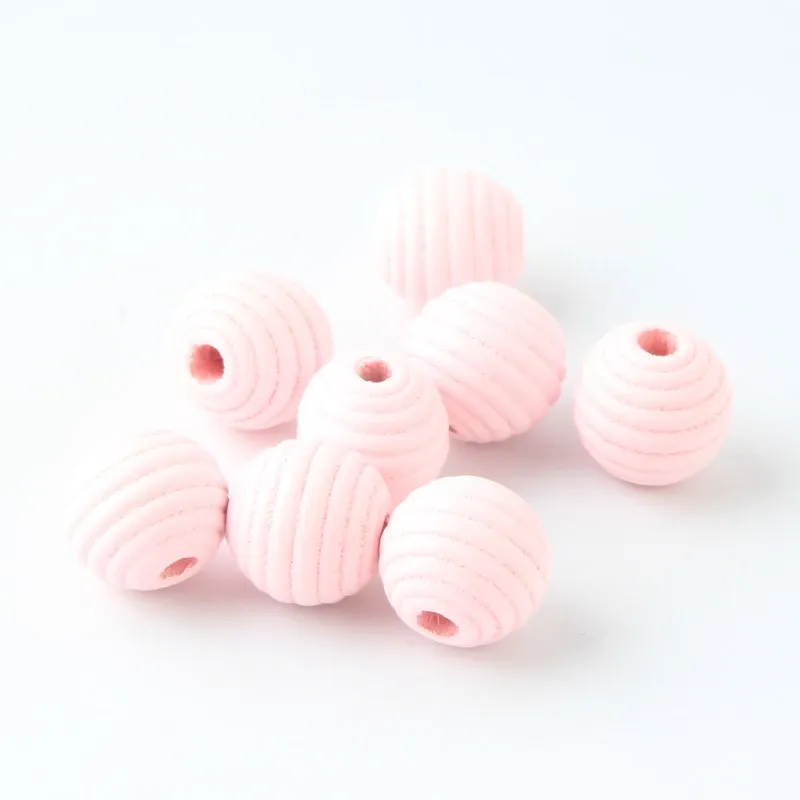 Pink 50 шт. 13x14 мм натуральный улей деревянные бусины для самостоятельного изготовления ювелирных изделий ремесла игрушки прорезывание зубов соска клип разделитель бусины - Цвет: Pink