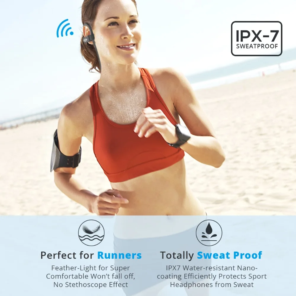 2019 Mpow Bluetooth наушники IPX7 Водонепроницаемый Hi Fi стерео спортивные Беспроводной с