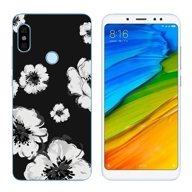 5 99 дюйма для Redmi Note Pro Prime с принтом &quotволны&quot черный матовый чехол Xiaomi Mi 6X мягкий