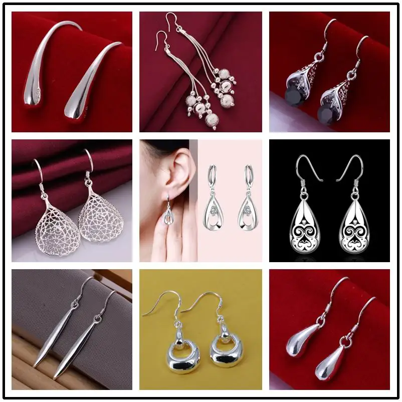 Женские серьги с серебряным покрытием 925 пробы|women earrings|nickle freeearrings free shipping |