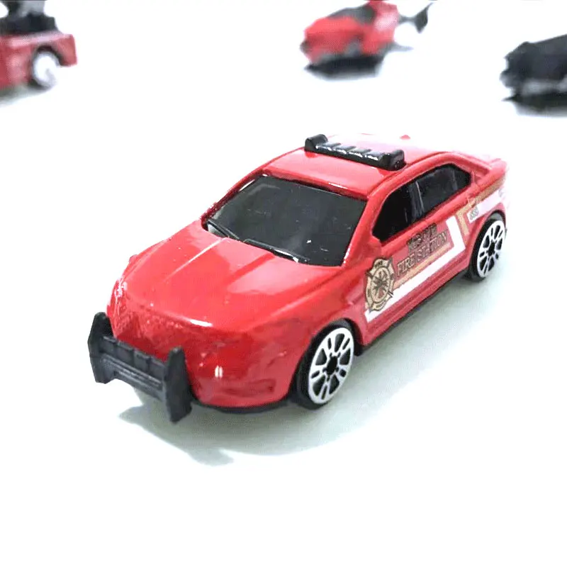 6 шт./компл. мини литая Полицейская машина пожарная скорой помощи металлическая