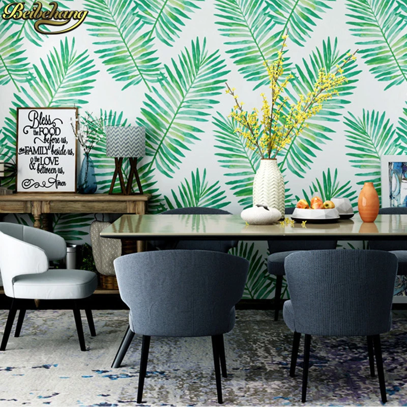 Beibehang скандинавские листья нетканые обои с пальмовыми листьями для гостиной