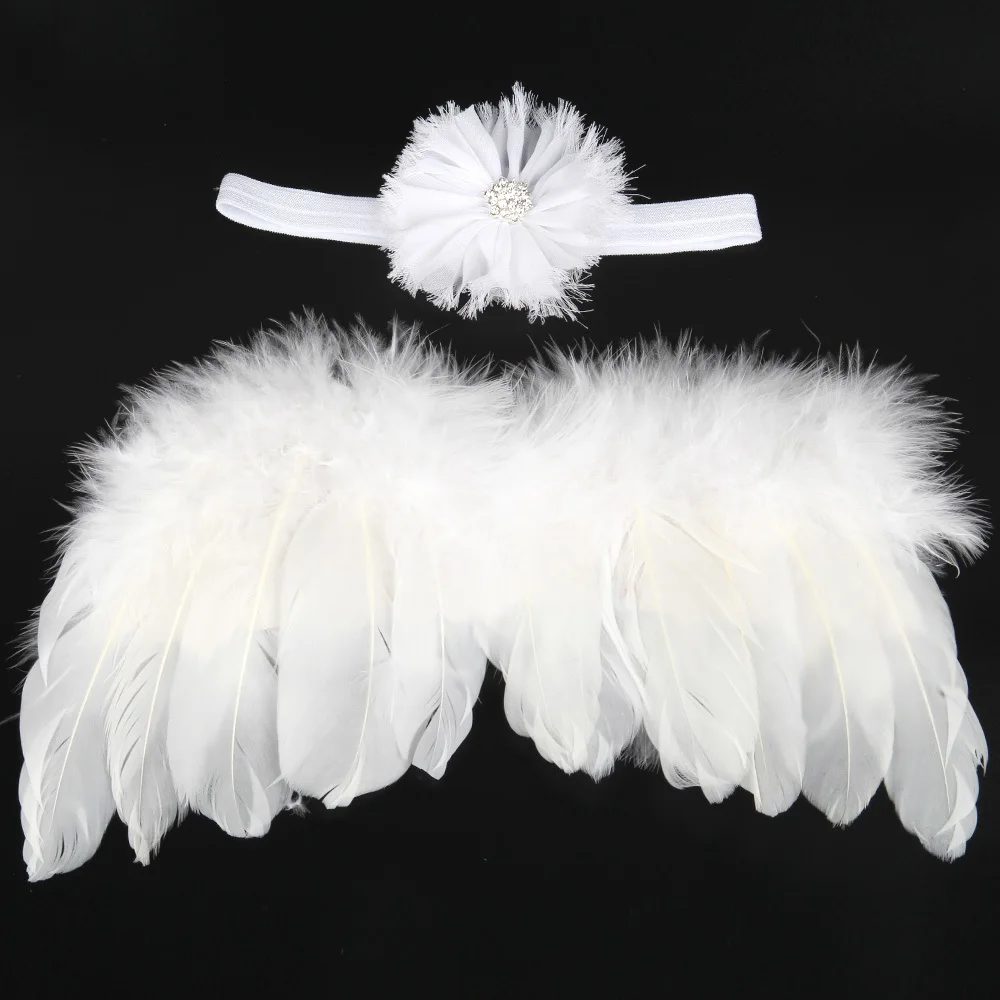 

Pink ANGEL WINGS Rhinestone Headband Newborn Photographer Props Flower Girl Rhinestones Announcement Shower gift 1set HB635