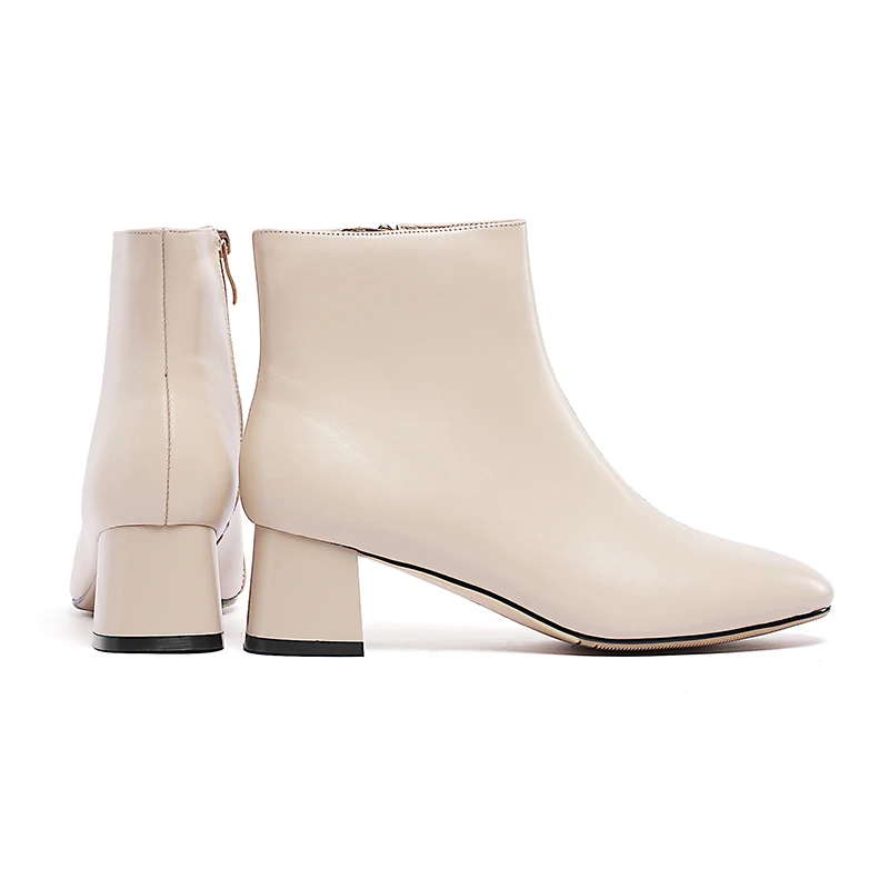 Женские ботильоны ISNOM на толстом высоком каблуке обувь с квадратным носком