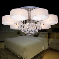 fashion romantic crylic stainless steel ceiling light modern brief home deco living room crystal e27 lampholder led lighting