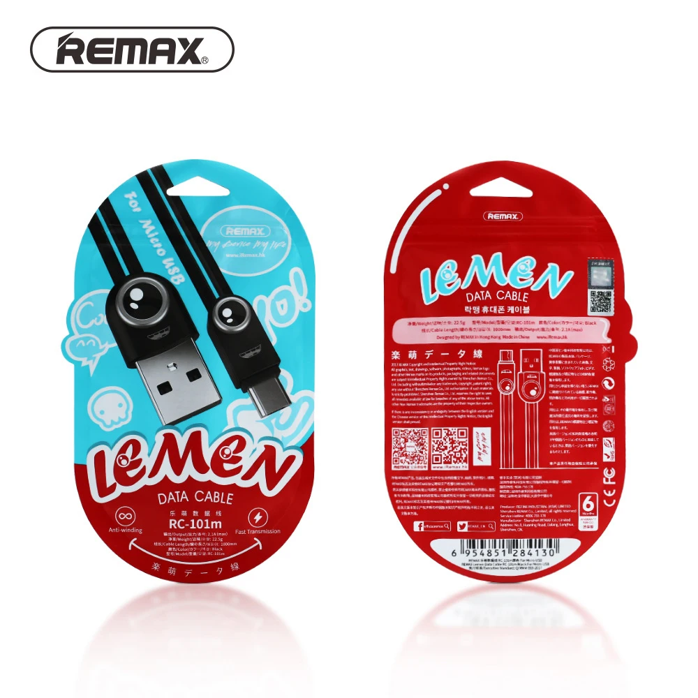 Remax RC-101m Micro Usb Data Cable 2.1A(max) 1m Fast Charging TPE Charger Syncing for Android Mobile Phone Cables | Мобильные