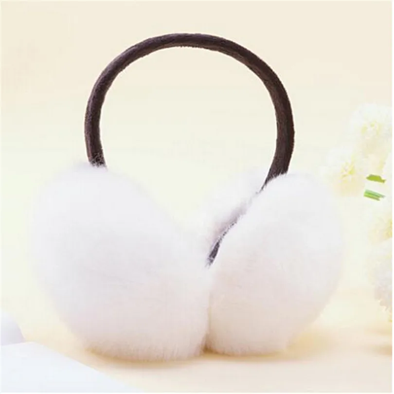 

YSDNCHI Winter Super Quality Wool Earmuffs Female Elegant Women Faux Fur Warm Adjust Size Earmuffs