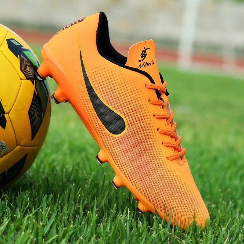 Оригинальные мужские футбольные бутсы тренировочные длинные шипы детские