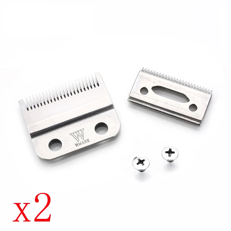 Silver 2 sets Профессиональная машинка для стрижки волос WMARK с 2 отверстиями, Радужный цвет, серебристый цвет, золотистый цвет, сменные лезвия, W-2 для профессионального клипера - Цвет: Silver 2 sets