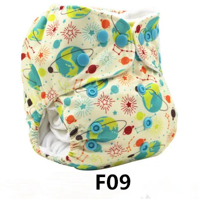 F09 Baby Washable Reusable Cloth Diaper Waterproof Adjustable Cloth Nappy Baby Cloth Diaper Cover With 1pc Microfiber Insert - Цвет: F09