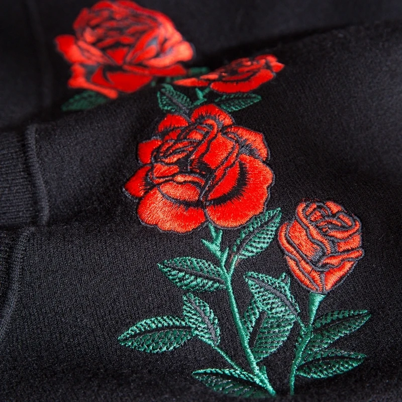 Дурь Бонбон осень 2017 г. Новинка зимы v-образным вырезом Роза Вышивка Blended вязаный