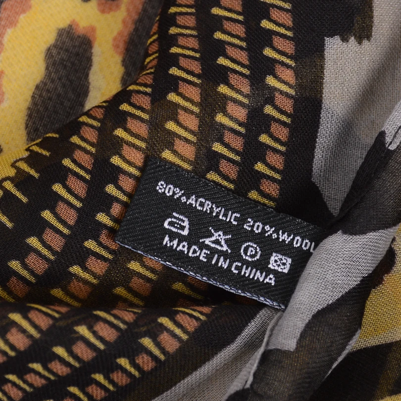 Женские шерстяные шарфы BYSIFA длинные большого размера с леопардовым принтом