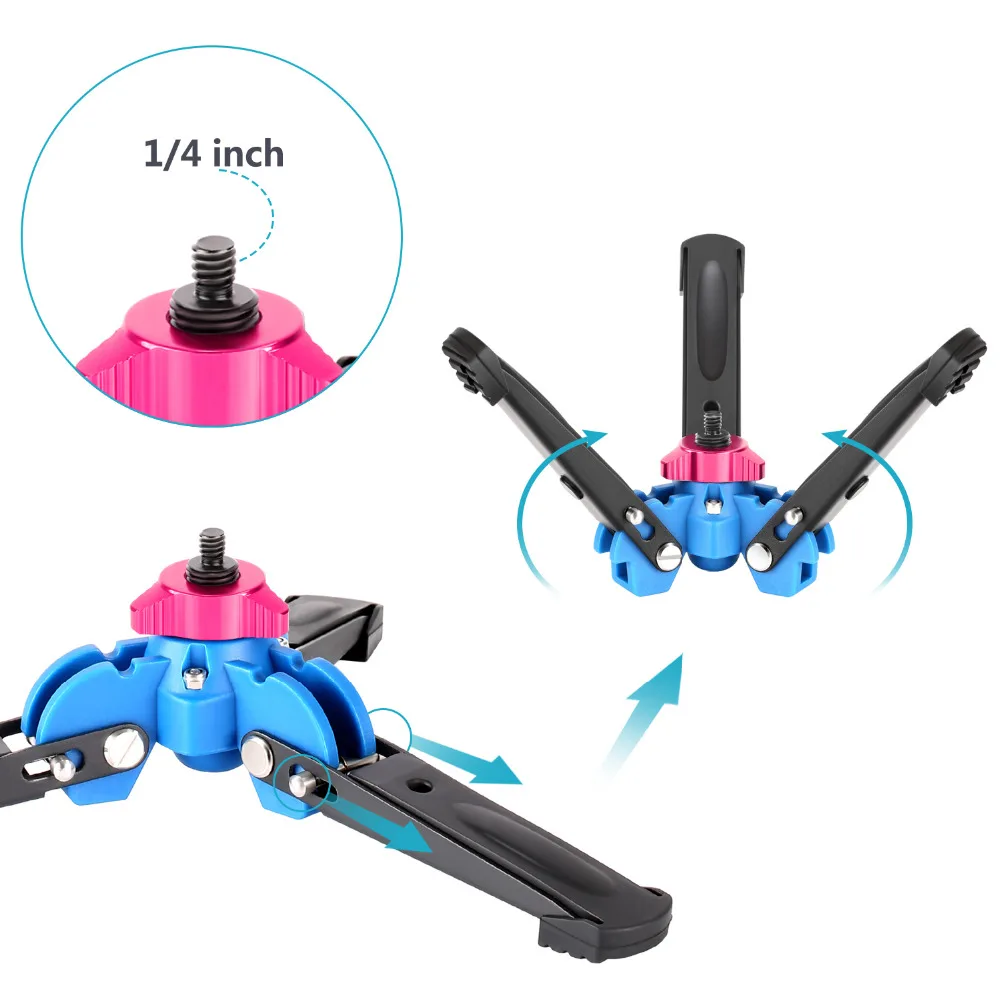 Монопод для камеры со съемным складным штативом алюминиевый сплав