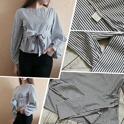 Модные женские топы с открытыми плечами Повседневная летняя полосатая блузка