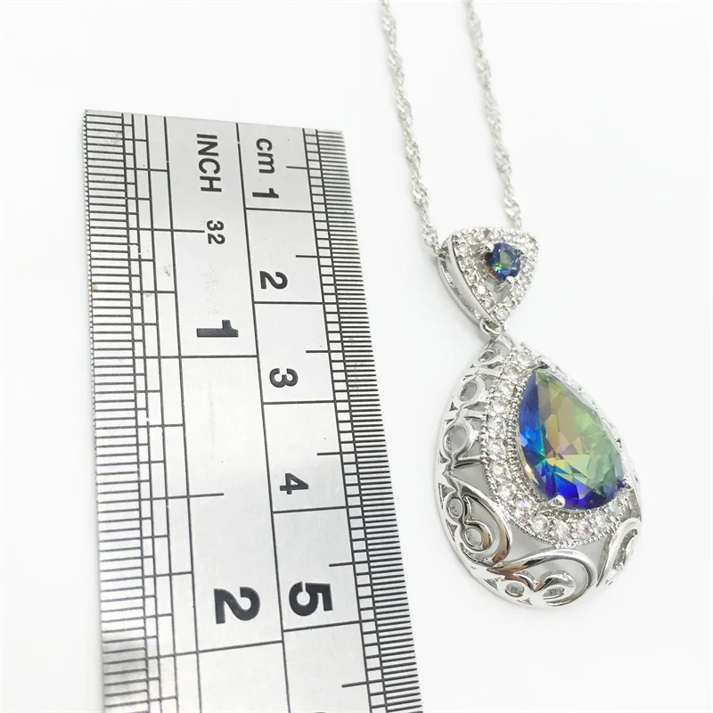 Комплект из колье серёг и кольца серебра 925 пробы|jewelry sets earrings|colorful jewelry setsjewelry |