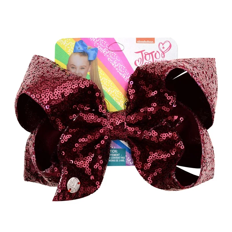 8 ''Jojo Siwa бант для волос с клипсами аллигатора Блестки заколка бантом вечерние