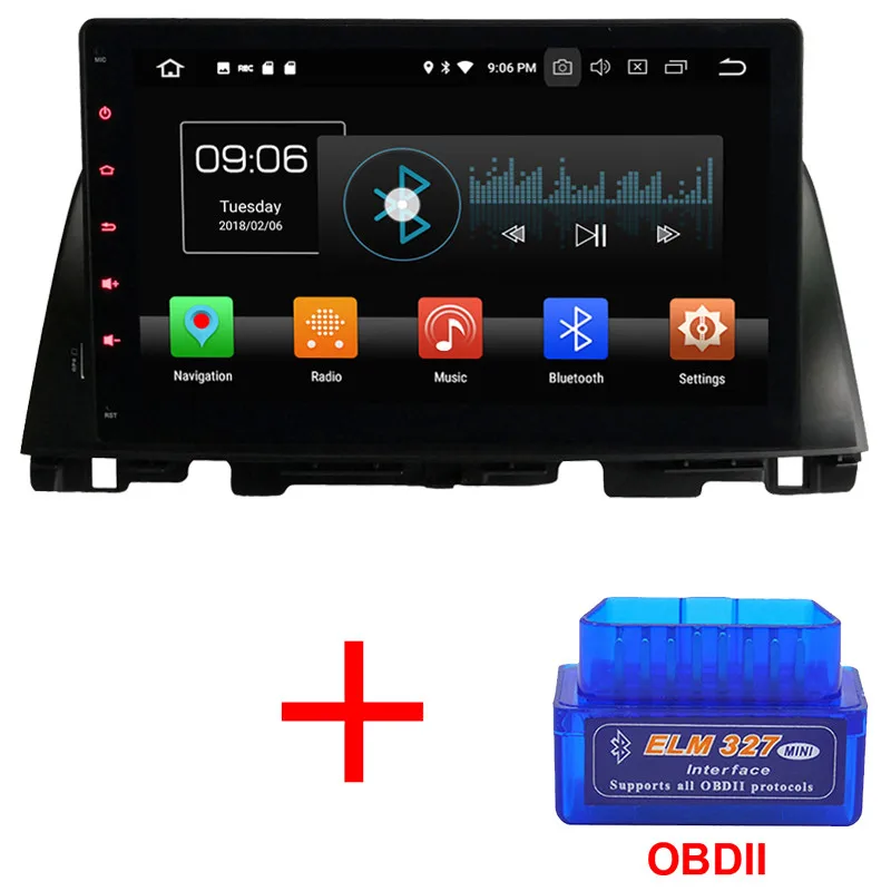 Radio x OBD2 KLYDE 10,1 ''ips Octa Core 4 ГБ Оперативная память Android 8,0 32 ГБ Встроенная память PX5 4 г DVD мультимедиа плеер радио для Kia K5 Optima - Цвет: Radio x OBD2