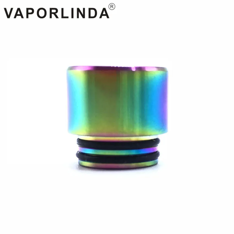 

VAPORLIINDA 810 Thread Drip Tips Rainbow Silver Color Stainless Steel SS Drip Tip for Wide Bore Mouthpiece TFV8 TFV12 prince
