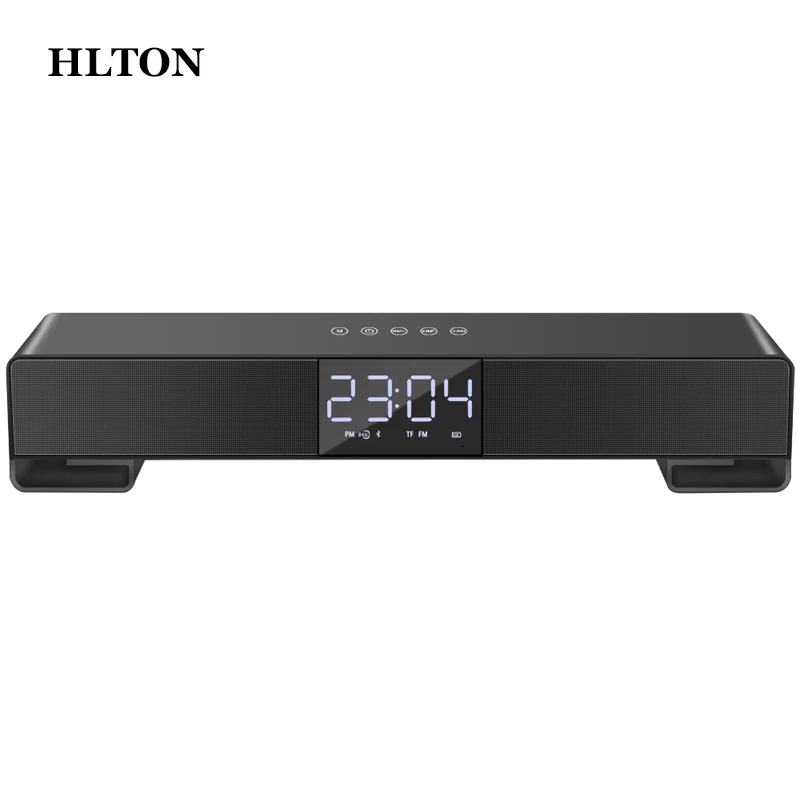 Беспроводная Bluetooth Колонка HLTON с часами FM радио TF картой AUX|Портативные колонки| |