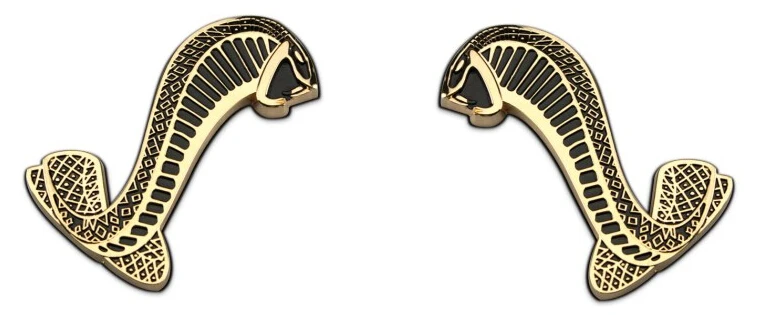 a pair side emblem 1 шт. металлические персонализированные Cobra Mustang решетка эмблема значок Mustang автомобильные наклейки - Название цвета: a pair side emblem