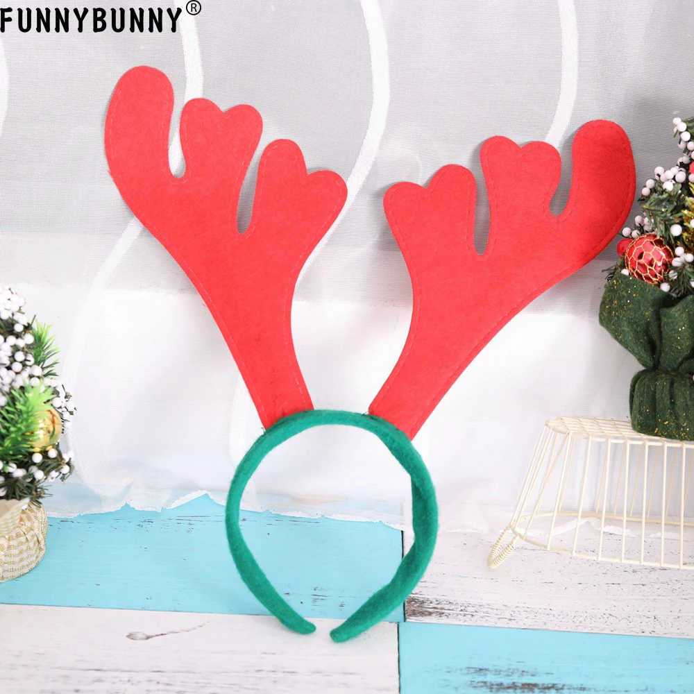 FUNNYBUNNY Рождественские оленьи рога на головную повязку для рождественского