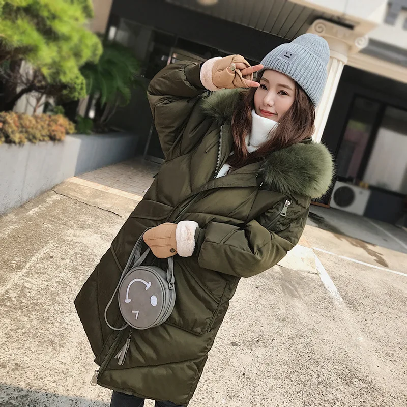 Новые Длинные парки женские Для женщин зимнее пальто теплая хлопковая зимняя